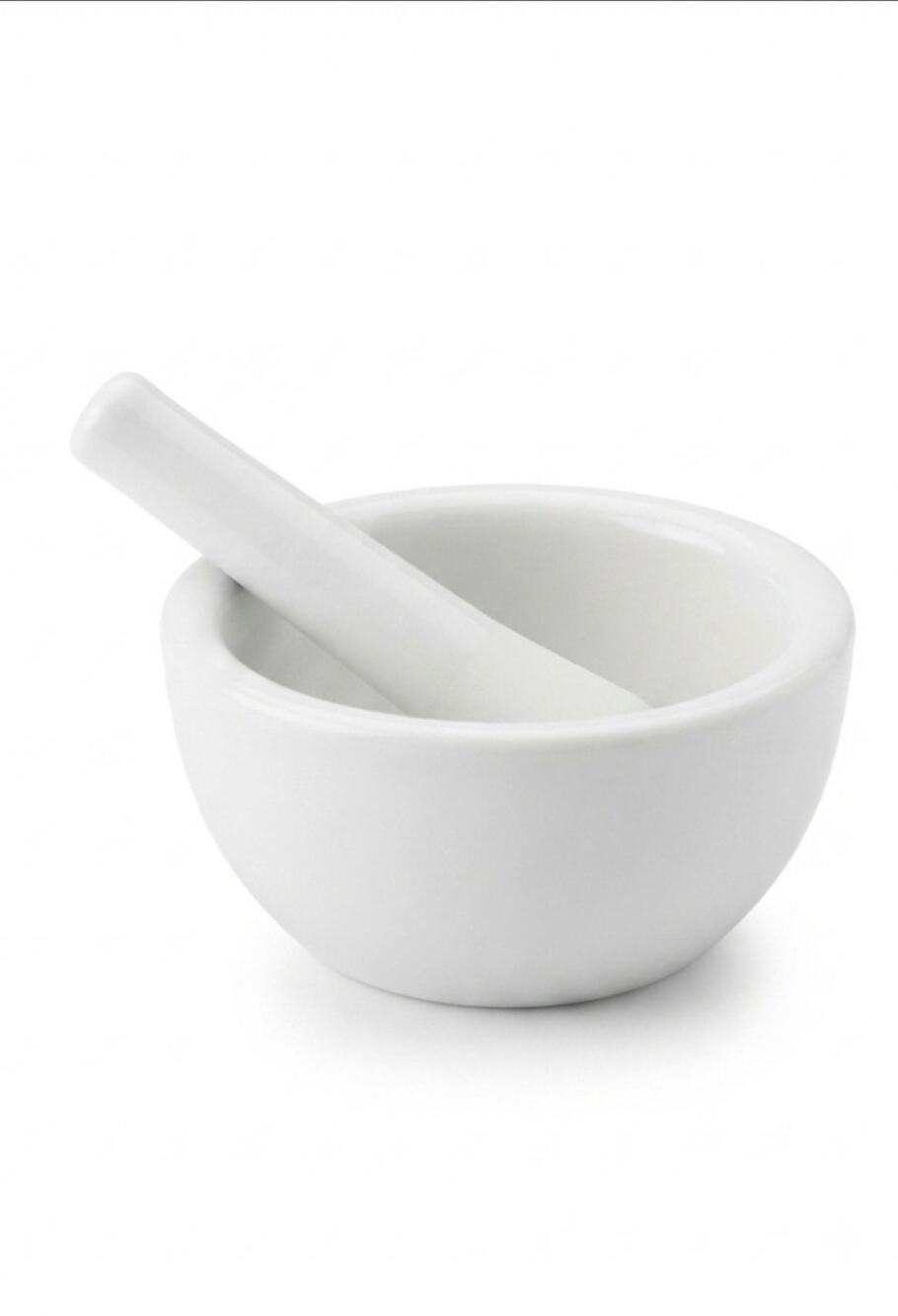 Vintage White Porcelain Mortar And  Pestle Japan
